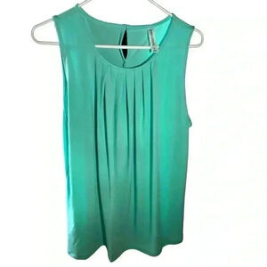 Seafoam Green Flowing Sleeveless Scoop Neck Dressy Blouse Size XL